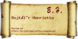 Bojtár Henrietta névjegykártya