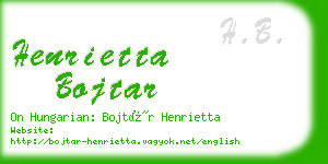 henrietta bojtar business card